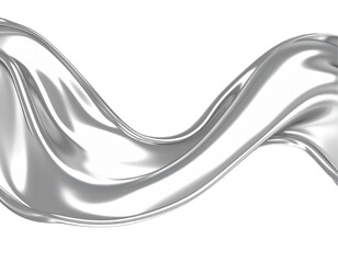 Abstract silver fluid wave, flowing elegantly