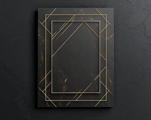 Elegant black and gold minimalist funeral flyer templates with geometric frame designs