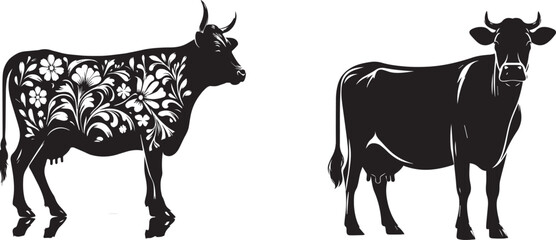 Charming Cartoon Cow Vector Illustration – Cow No 7