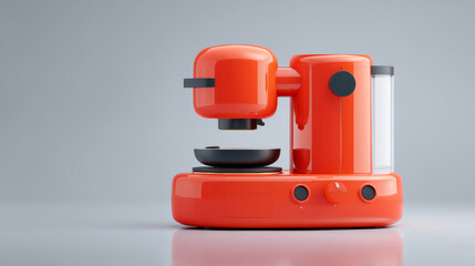 Bright orange coffee maker showcasing contemporary design and functionality.