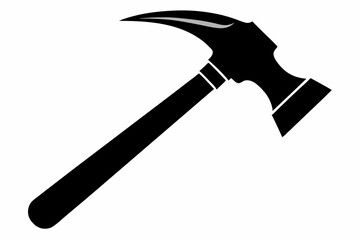 hammer silhouette line art vector illustration with a white background