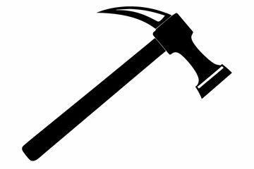 hammer silhouette line art vector illustration with a white background