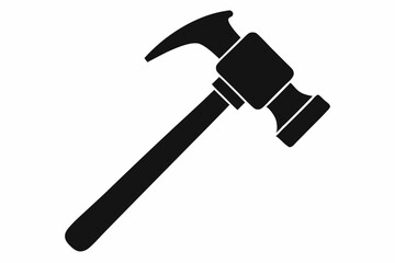 hammer silhouette line art vector illustration with a white background