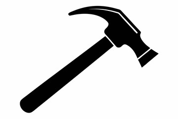 hammer silhouette line art vector illustration with a white background