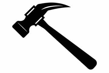 hammer silhouette line art vector illustration with a white background