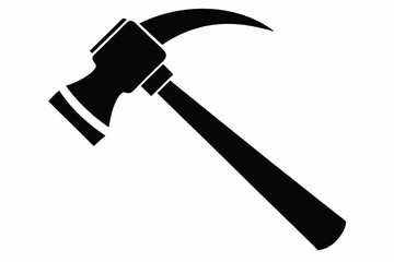 hammer silhouette line art vector illustration with a white background