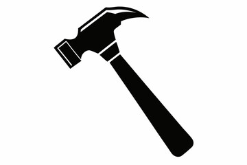 hammer silhouette line art vector illustration with a white background