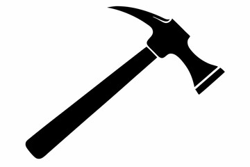 hammer silhouette line art vector illustration with a white background