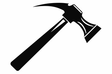 hammer silhouette line art vector illustration with a white background