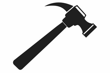 hammer silhouette line art vector illustration with a white background