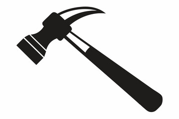 hammer silhouette line art vector illustration with a white background