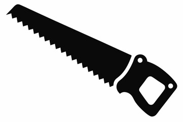 handsaw silhouette line art vector illustration with a white background