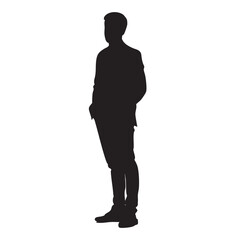 Vector silhouette set of person on white background 