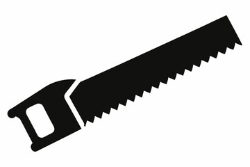 handsaw silhouette line art vector illustration with a white background