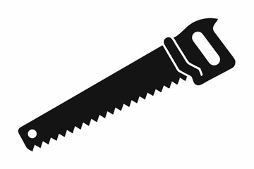 handsaw silhouette line art vector illustration with a white background