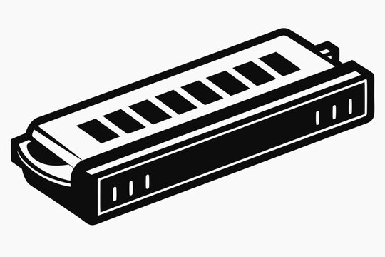 black and white harmonica musical instrument clip art preview