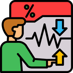 Market Volatility lineal color icon