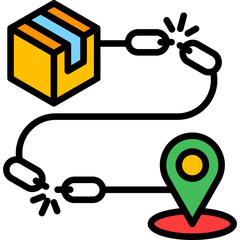 Supply Chain Disruptions lineal color icon