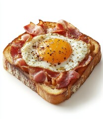 Crispy bacon, fried egg on toast (1)