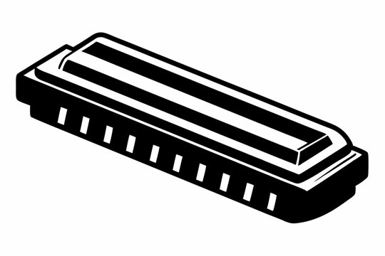 black and white harmonica musical instrument clip art preview