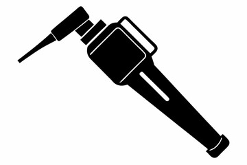 otoscope silhouette line art vector illustration with a white background