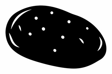 potato silhouette line art vector illustration with a white background