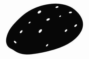 potato silhouette line art vector illustration with a white background