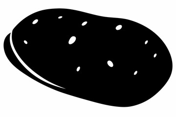 potato silhouette line art vector illustration with a white background