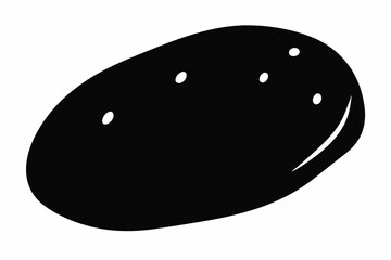 potato silhouette line art vector illustration with a white background