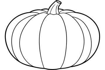pumpkin silhouette line art vector illustration with a white background