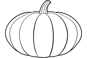 pumpkin silhouette line art vector illustration with a white background