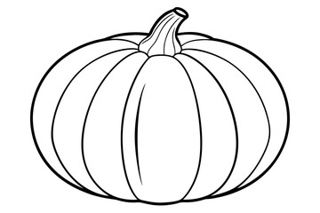 pumpkin silhouette line art vector illustration with a white background
