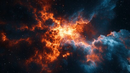 Fototapeta premium Cosmic nebulae clash in a stellar explosion