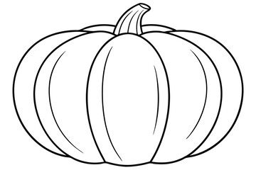 pumpkin silhouette line art vector illustration with a white background