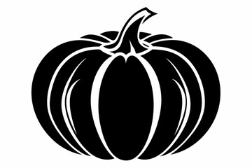 pumpkin silhouette line art vector illustration with a white background