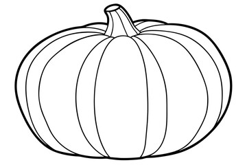 pumpkin silhouette line art vector illustration with a white background