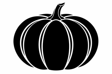 pumpkin silhouette line art vector illustration with a white background