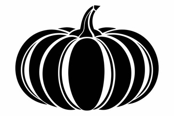 pumpkin silhouette line art vector illustration with a white background