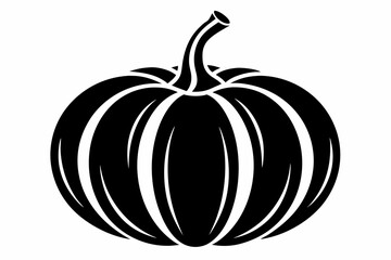pumpkin silhouette line art vector illustration with a white background