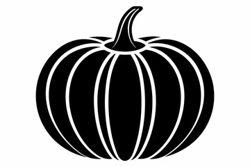 pumpkin silhouette line art vector illustration with a white background