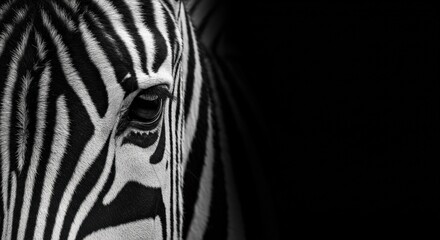 Striking Zebra Portrait Close Up Black And White Wildlife Beauty