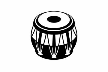 tabla silhouette line art vector illustration with a white background