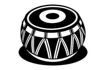 tabla silhouette line art vector illustration with a white background