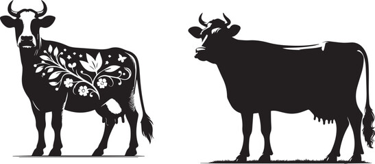 Joyful Cartoon Cow Vector Illustration – Cow No 9