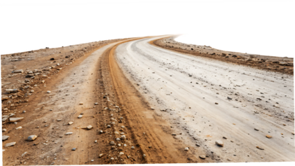 dirt road isolated on white background. PNG.AI GENERATED