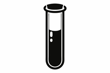 test tube silhouette line art vector illustration with a white background