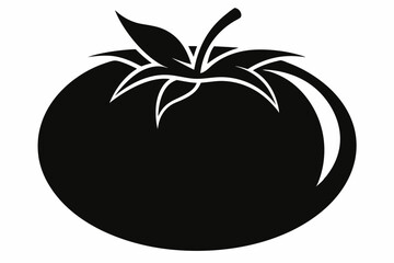 tomato silhouette line art vector illustration with a white background
