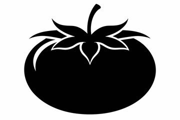 tomato silhouette line art vector illustration with a white background