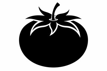tomato silhouette line art vector illustration with a white background