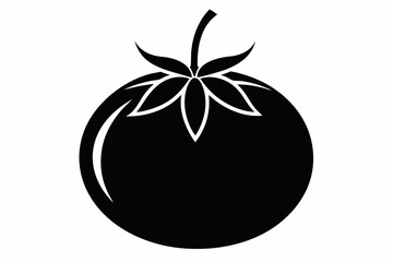 tomato silhouette line art vector illustration with a white background